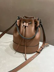 Retro luxurious genuine leather bag