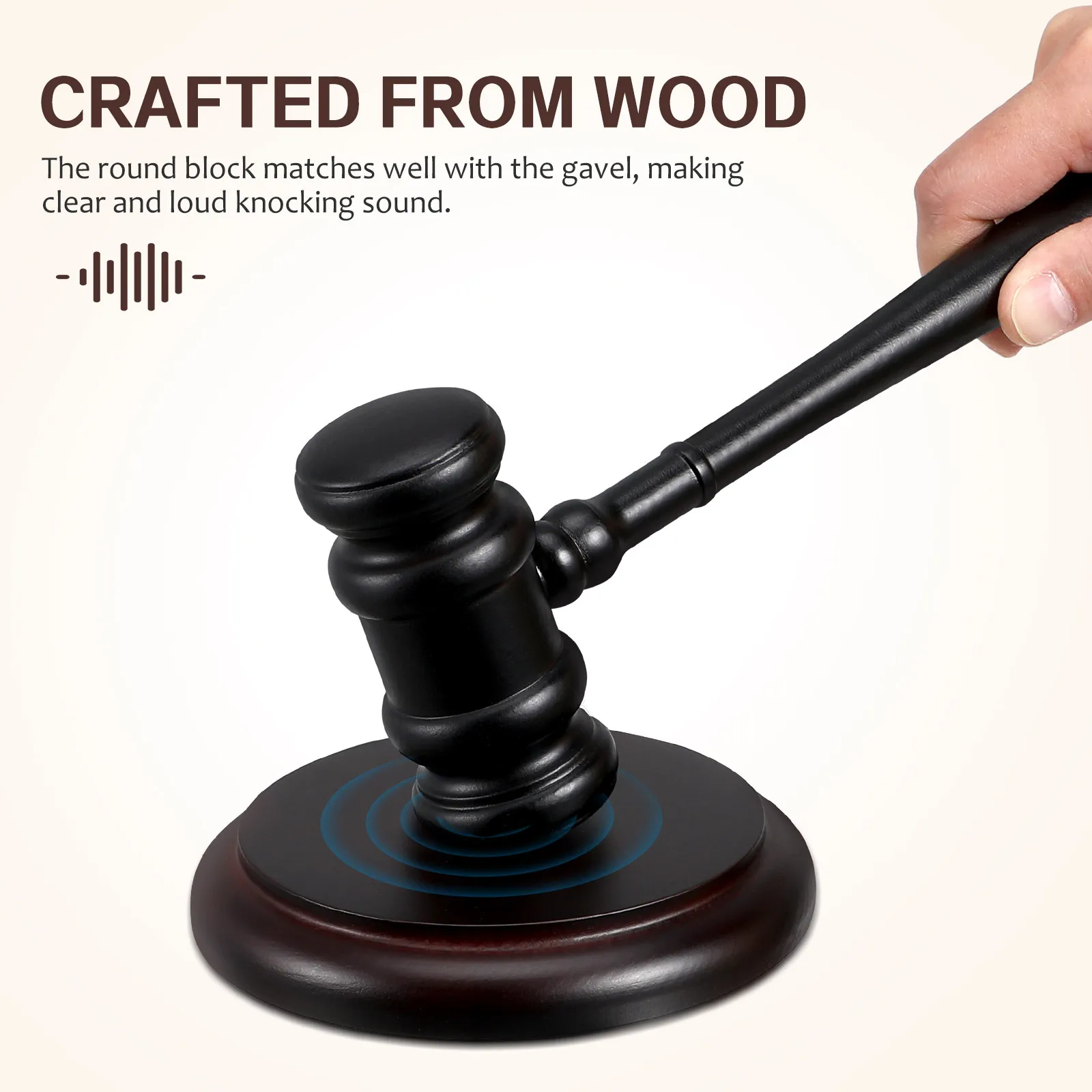 1Set Solid Wood Judge Gavel Set Includes Gavel Sound Block Courtroom Legal Ceremony Meeting Auctioneer Prop Traditional Formal