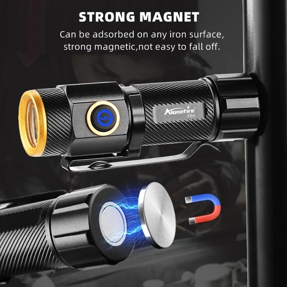 Linterna LED táctica recargable USB pequeña de alto brillo bolsillo - imagen 3