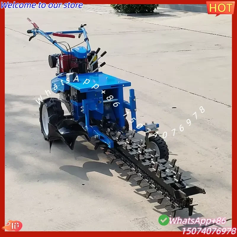 2026 High-quality Handheld Chain Trencher Low Fuel Consumption Slip Handle Easy Maintenance Walk Behind Chain Ditching