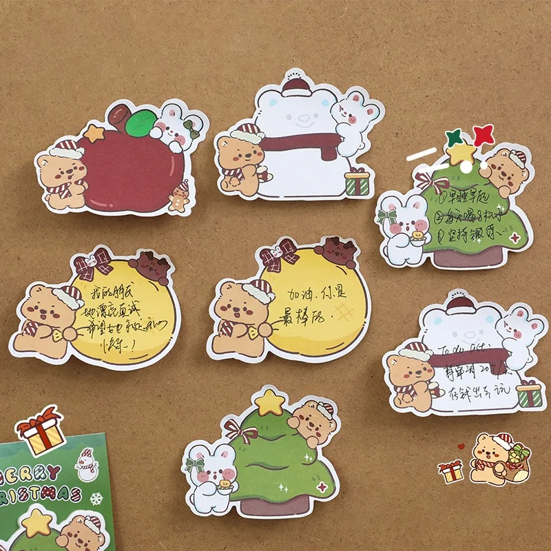 

40PCS/ лот KAWAII рождественский кролик медвежий MEMO PAD милый N TIMES STATIONERY LABEL NOTEPAD закладка после школьных принадлежностей