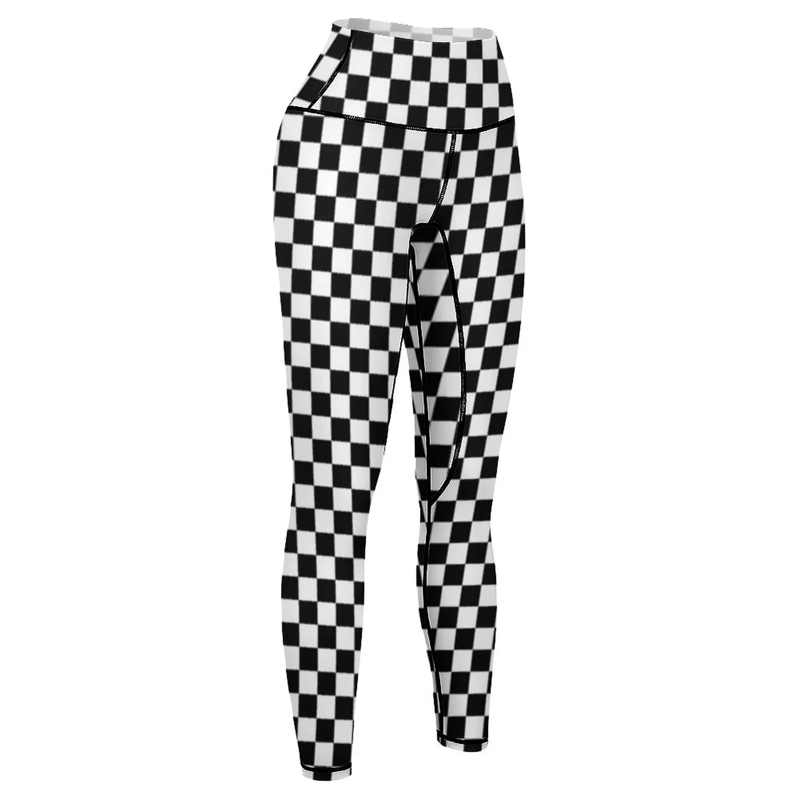 salty-dog2 two-tone ska checkerboard Leggings Clothing fitness Sports female legings for fitness Womens Leggings