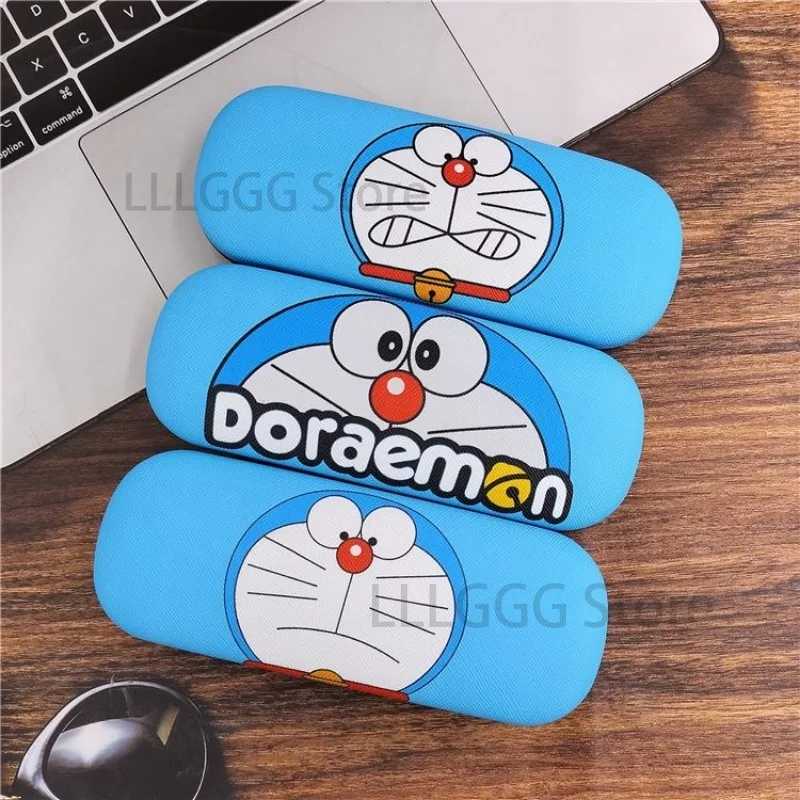 Doraemon óculos caso anime óculos de sol caixa de armazenamento pano masculino feminino protetor de óculos anti-pressão casos capa