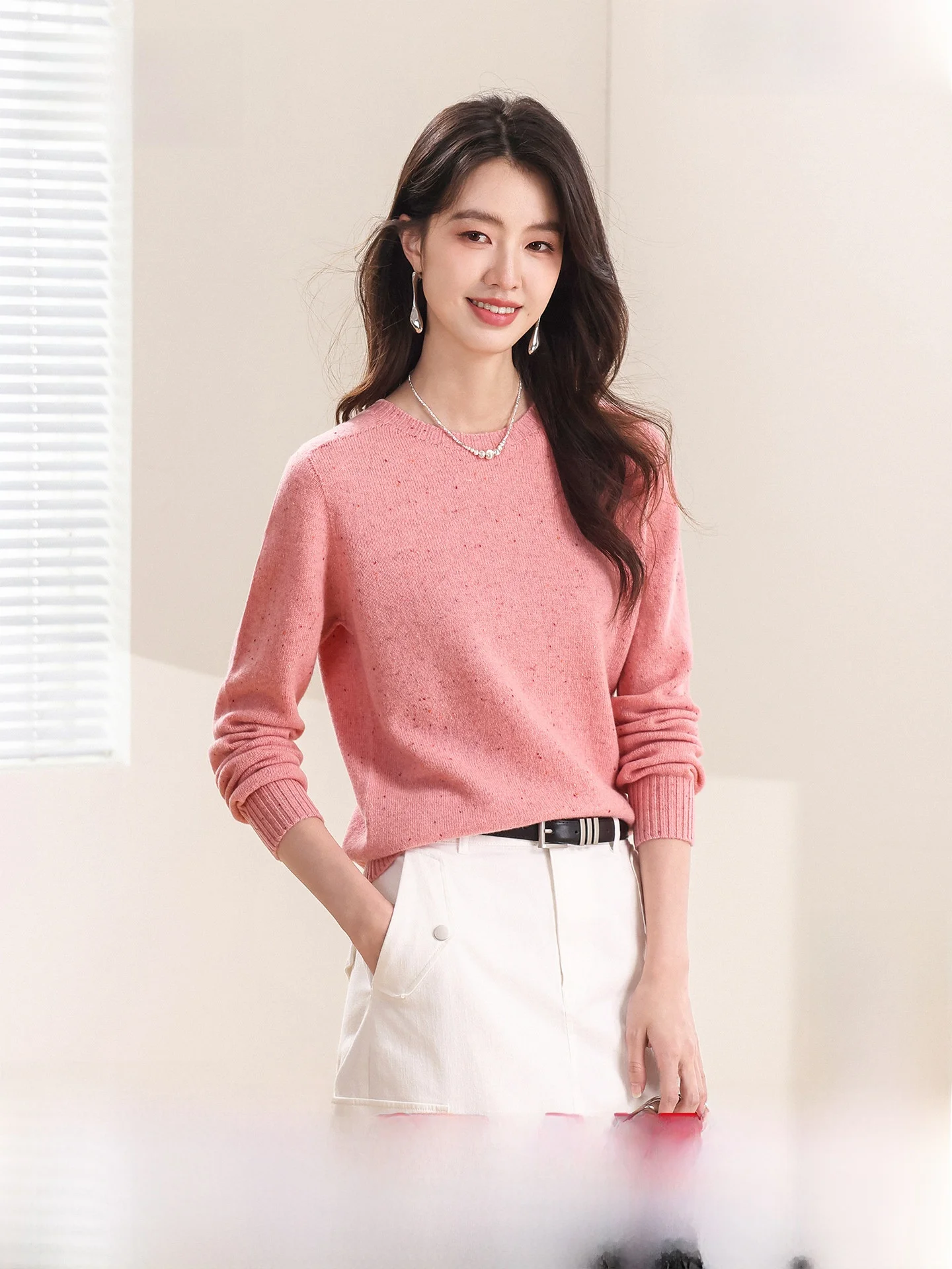 

Warm Soft Woolen Women's Sweater round Ne Casual Sle SNOW FLNG Autumn Winter New Arrival Comfortable Knitted Top