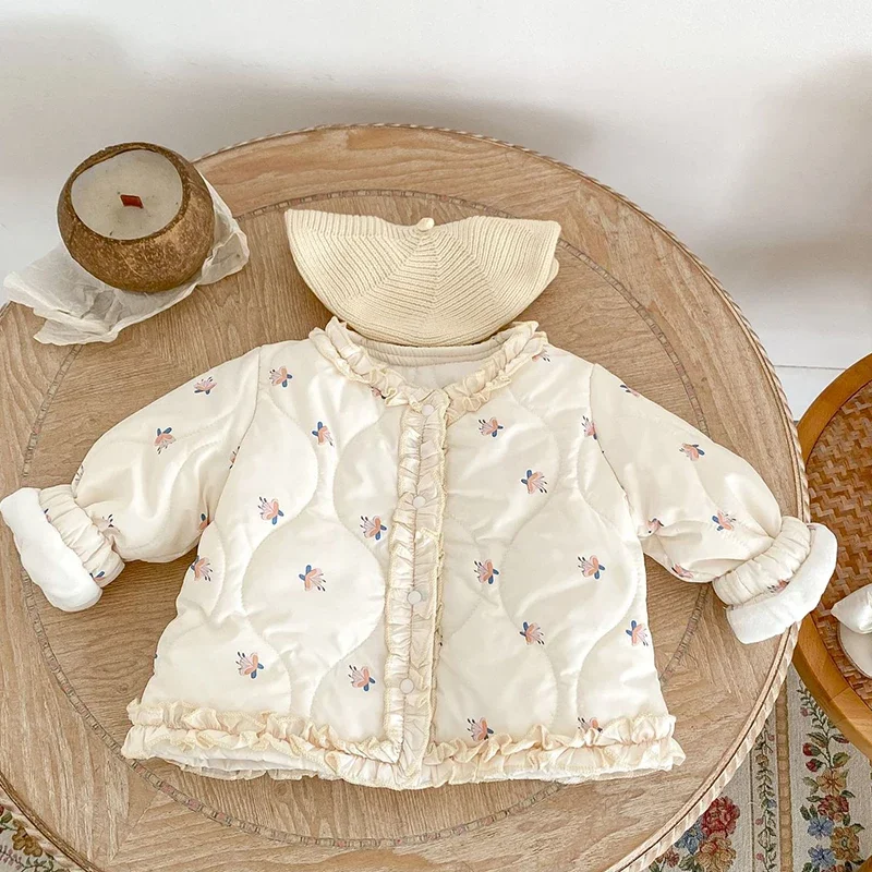 2024 New Winter 0-3Yrs Toddler Baby Girl Jacket Newborn Baby Girls Thick Coat Thicken Warm Cardigan Children Thick Warm Clothes