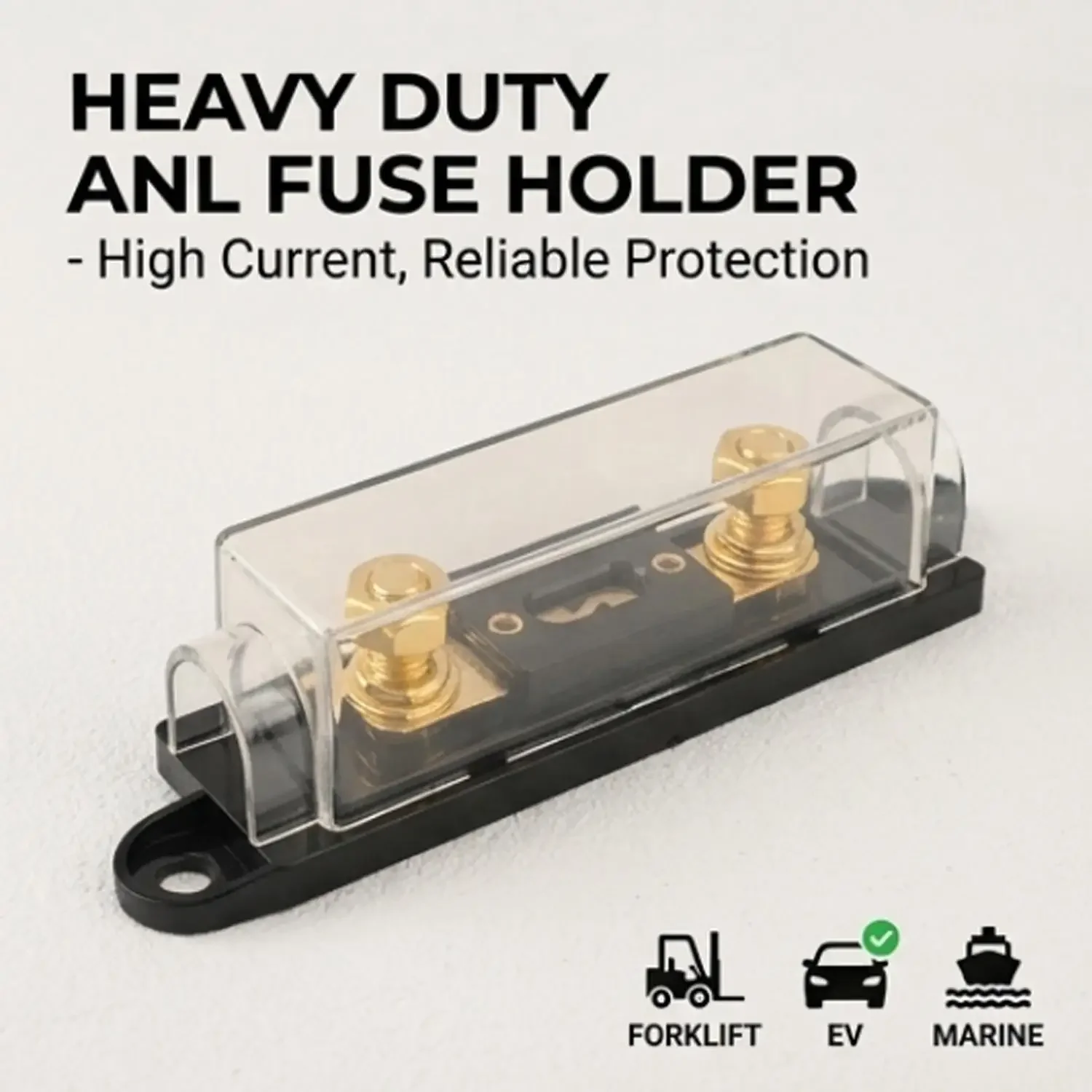 ANL Schraubbarer Sicherungsblock 30A-500A Hochstrom-Sicherungshalter Flammhemmend PA66+PC für Auto-Audio Solar Auto RV Marine Schaltkreise – Detail 3