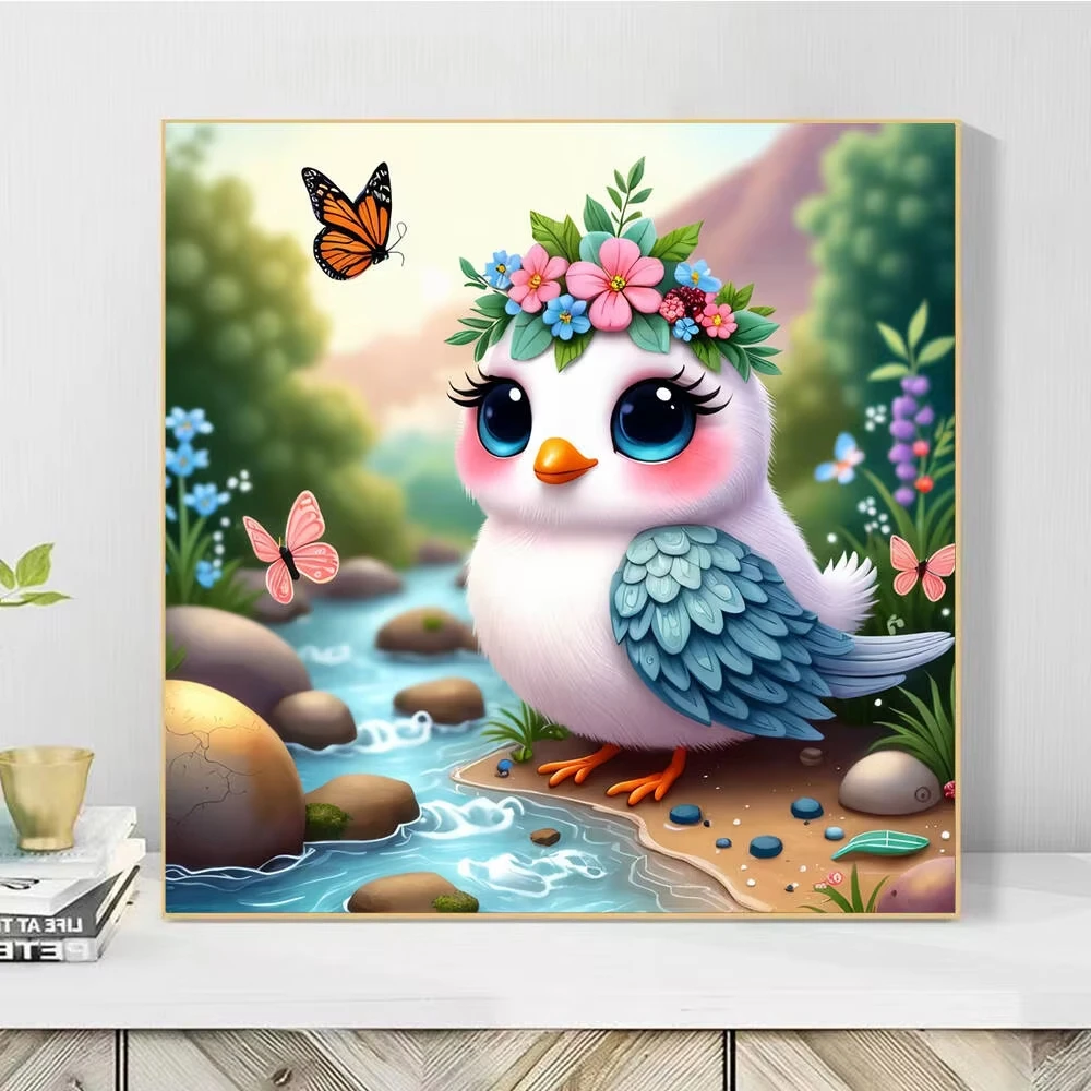 New Arrivals Painting By Numbers Bird Cartoon No Frame DIY Pictures By Numbers Colorful Animal Canvas Wall Decoration