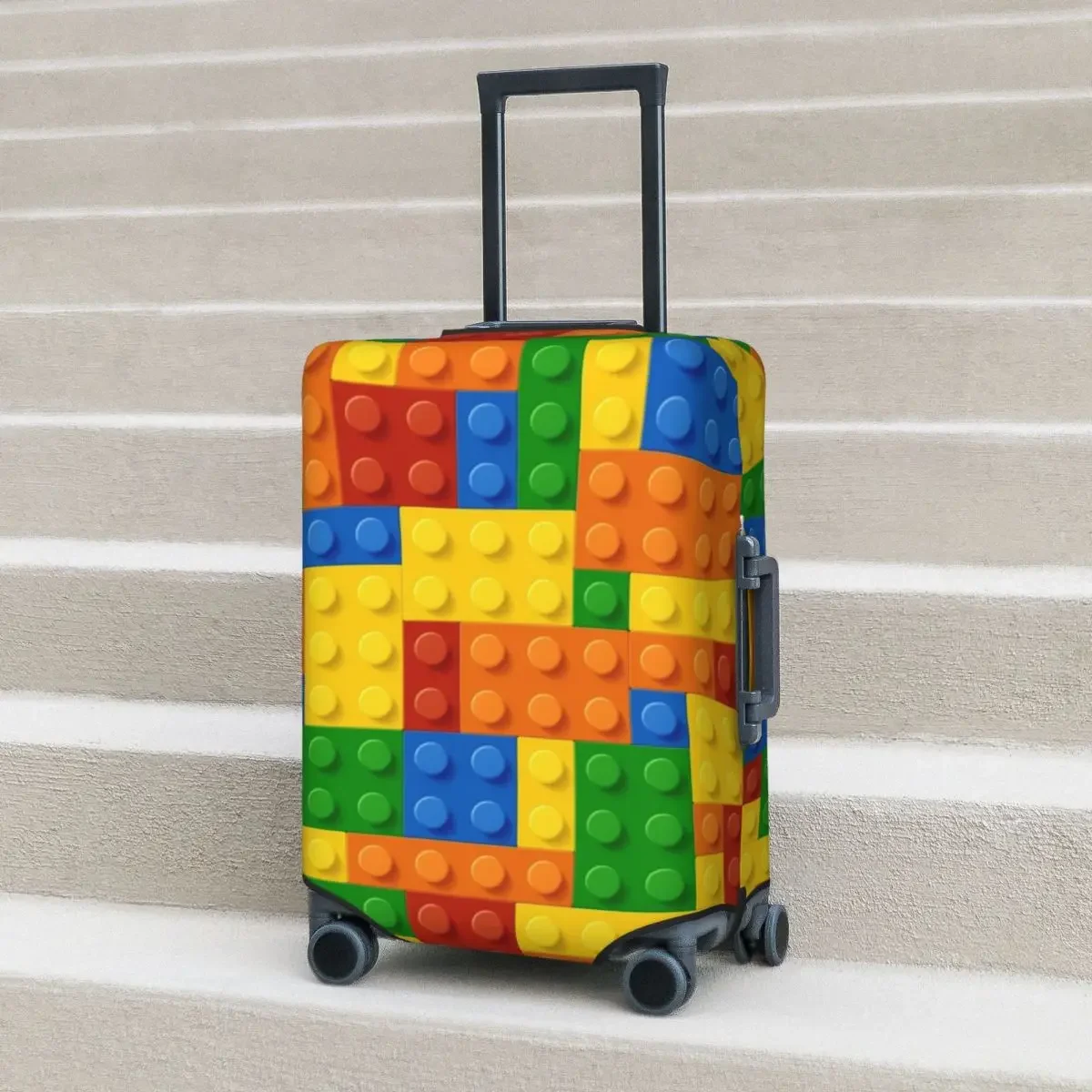 

Building Blocks Printed Suitcase Cover Construction Brick Practical Business Protector Luggage Accesories Vacation