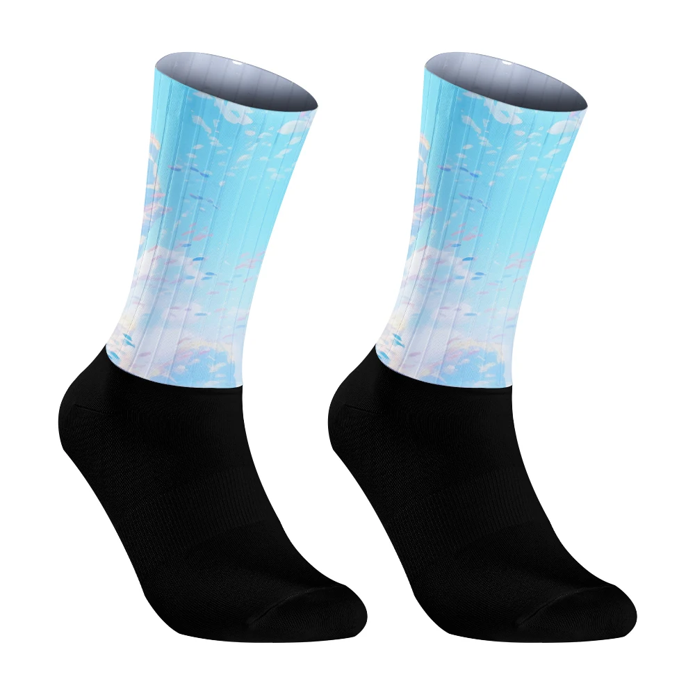 2024 New Summer Anti Slip Seamless Socks Breathable Cycling Aero Bike Wearproof Road