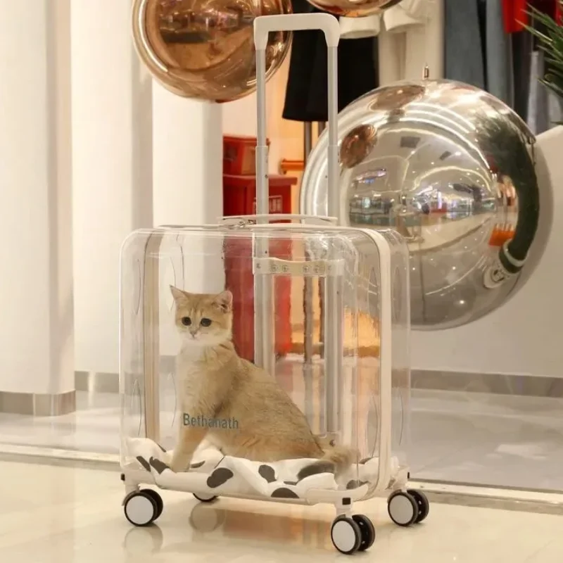 Pets Suitcase Cat Bag Large Transparent Backpack Trolley for Dogs Puppy Carrier Outdoor Travel Accessories Cats Pet Products