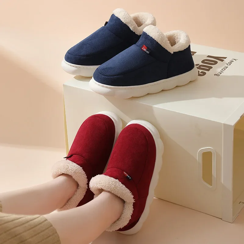 Winter-Damen- und Herrenschuhe 2026: Warme Baumwoll-Hausschuhe für drinnen und draußen, Plüsch-gepolsterte Pantoffeln für Damen – Detail 7