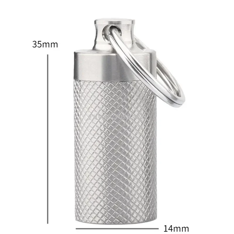 Portable Mini Titanium Alloy Sealed Capsule Waterproof Pill Box Camping Firstaid Pendant EDC Medicine Tablet Container Organizer