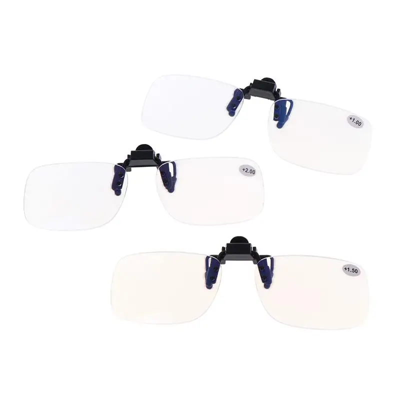 Ultra-light Clip Presbyopic Glasses Rimless Flip Up Down Reading Glasses With Clip Optical Lenses Magnifying Glasses For Readin