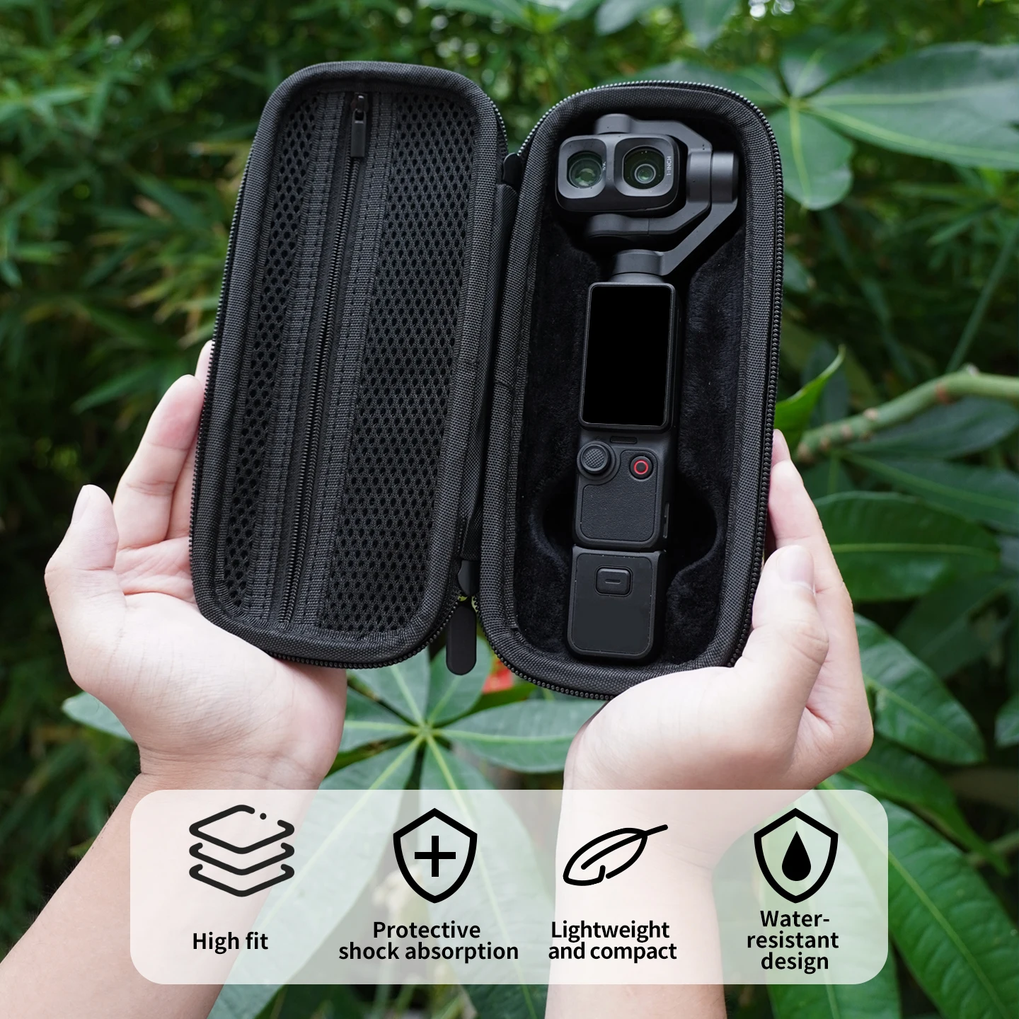 Stoßfeste Hartschalen-Aufbewahrungstasche für DJI Pocket 4P Kamera-Gimbal-Objektiv und Gehäuse Weiche beflockte Innenverkleidung 360-Grad-Schutz – Detail 2