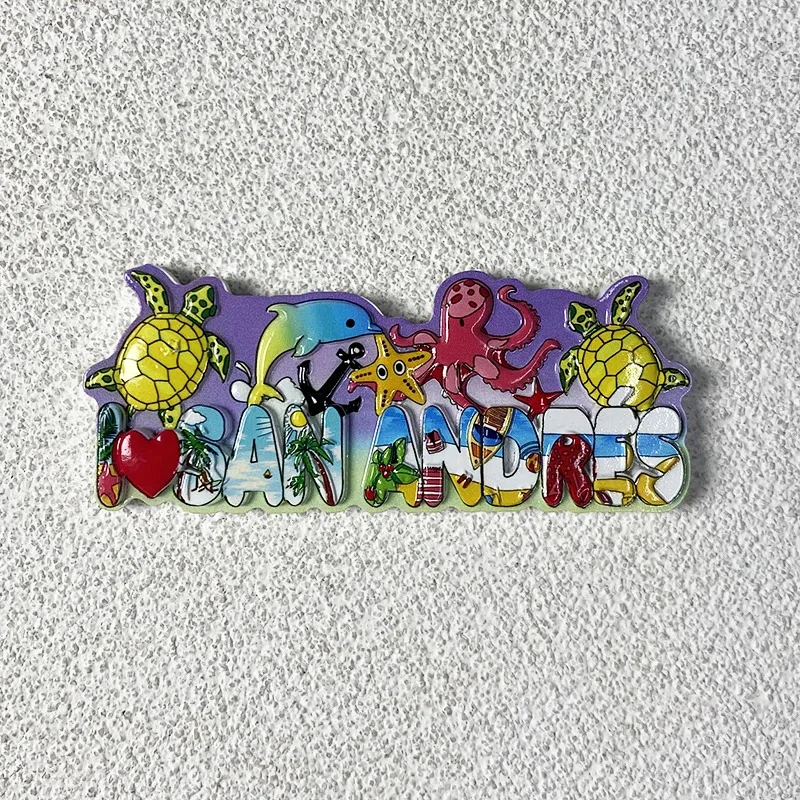 1 unidade, Ímã de geladeira 3D das Ilhas San Andrés, lembranças turísticas, ímã de geladeira, suprimentos de decoração, artes e artesanato.