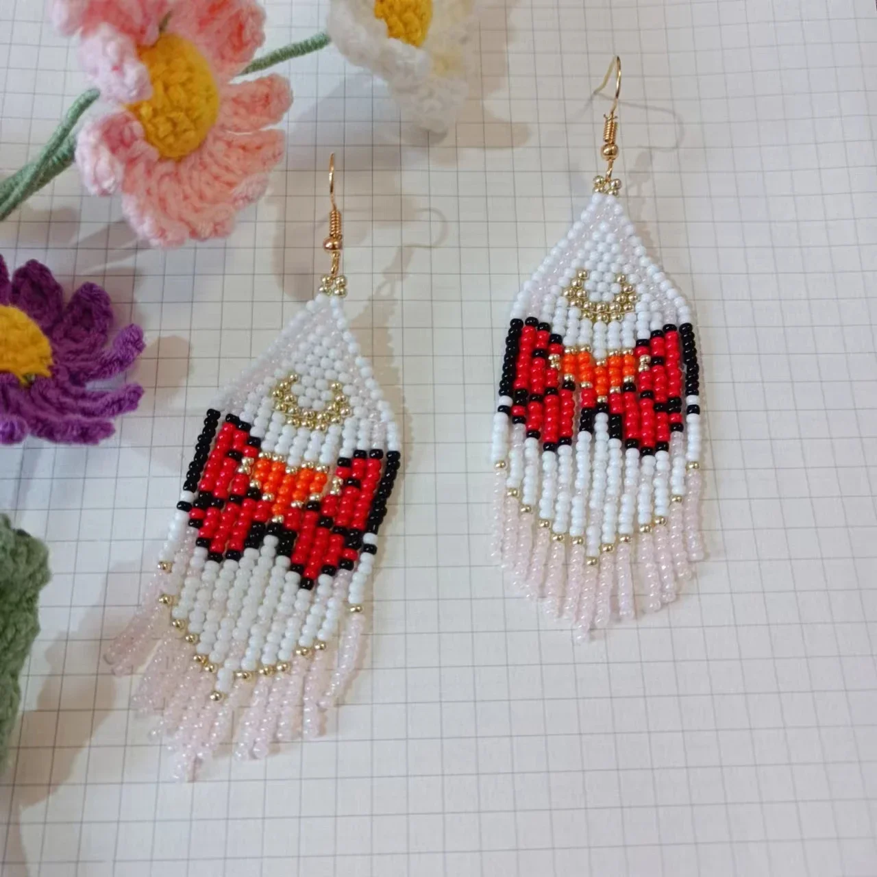 Rice bead earrings Bow tie Graphic Fashion  Simplicity  Versatile  Tassels Alloy Hand-woven Bohemian Beaded earrings