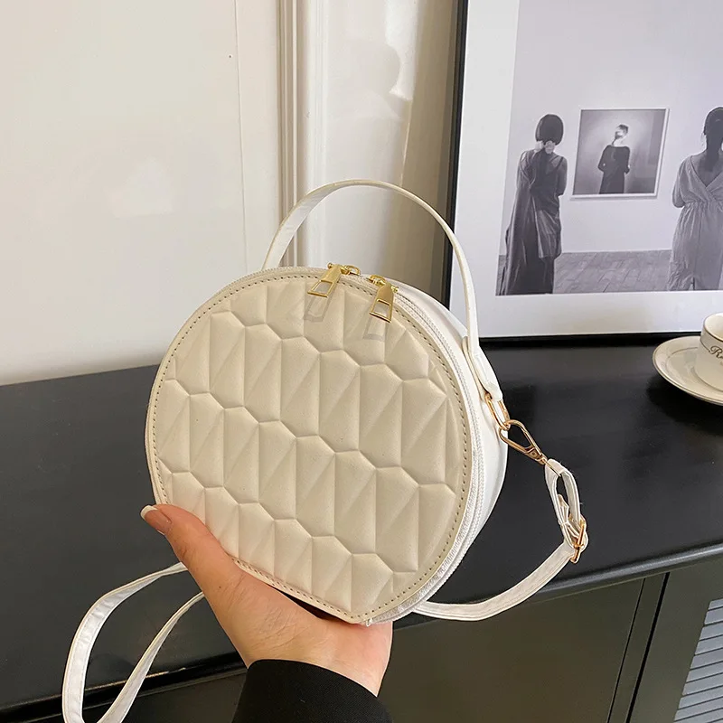 Bolso cruzado de diseño de nicho para mujer, bolso de hombro de marca de lujo Simple a la moda, bolso cruzado redondo pequeño informal para ir al trabajo