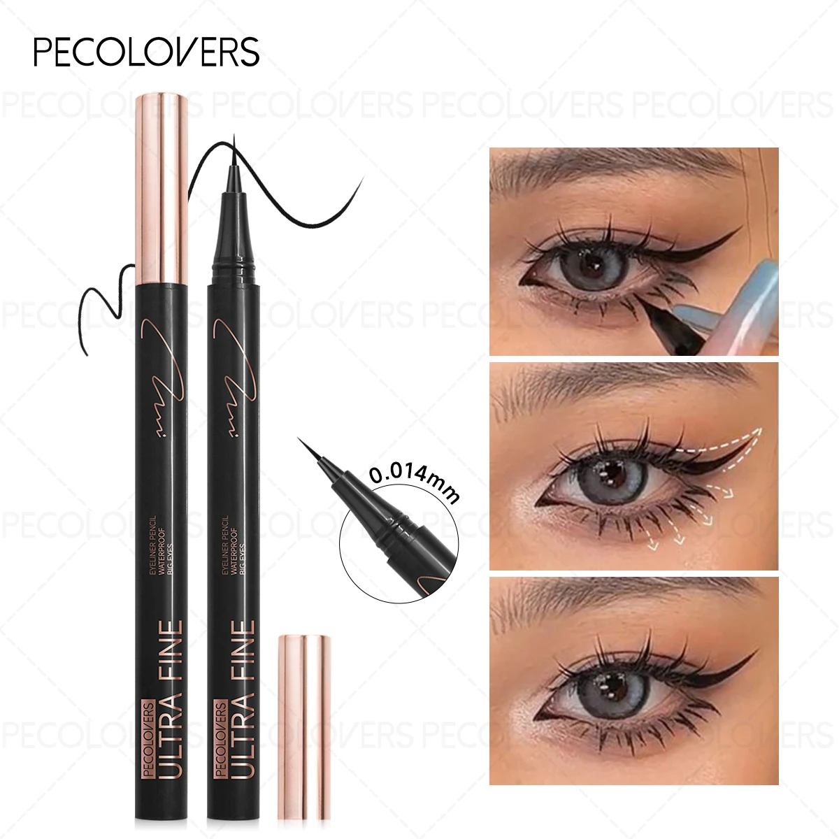 1PC 0.01mm Ultra-fine Liquid Eyeliner, Waterproof and Sweatproof, Quick-drying, Liquid Eyebrow Pencil, Suitable for Daily Makeup