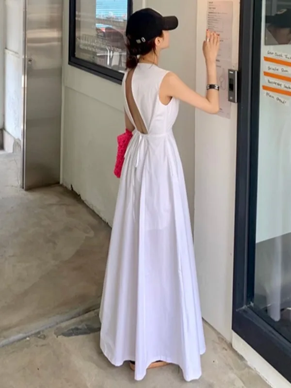 

Chic Vintage Bal Belted Slimming Midi Dr Women's Vest Dr Mid-Length Casual Wear Spring Autumn Winter