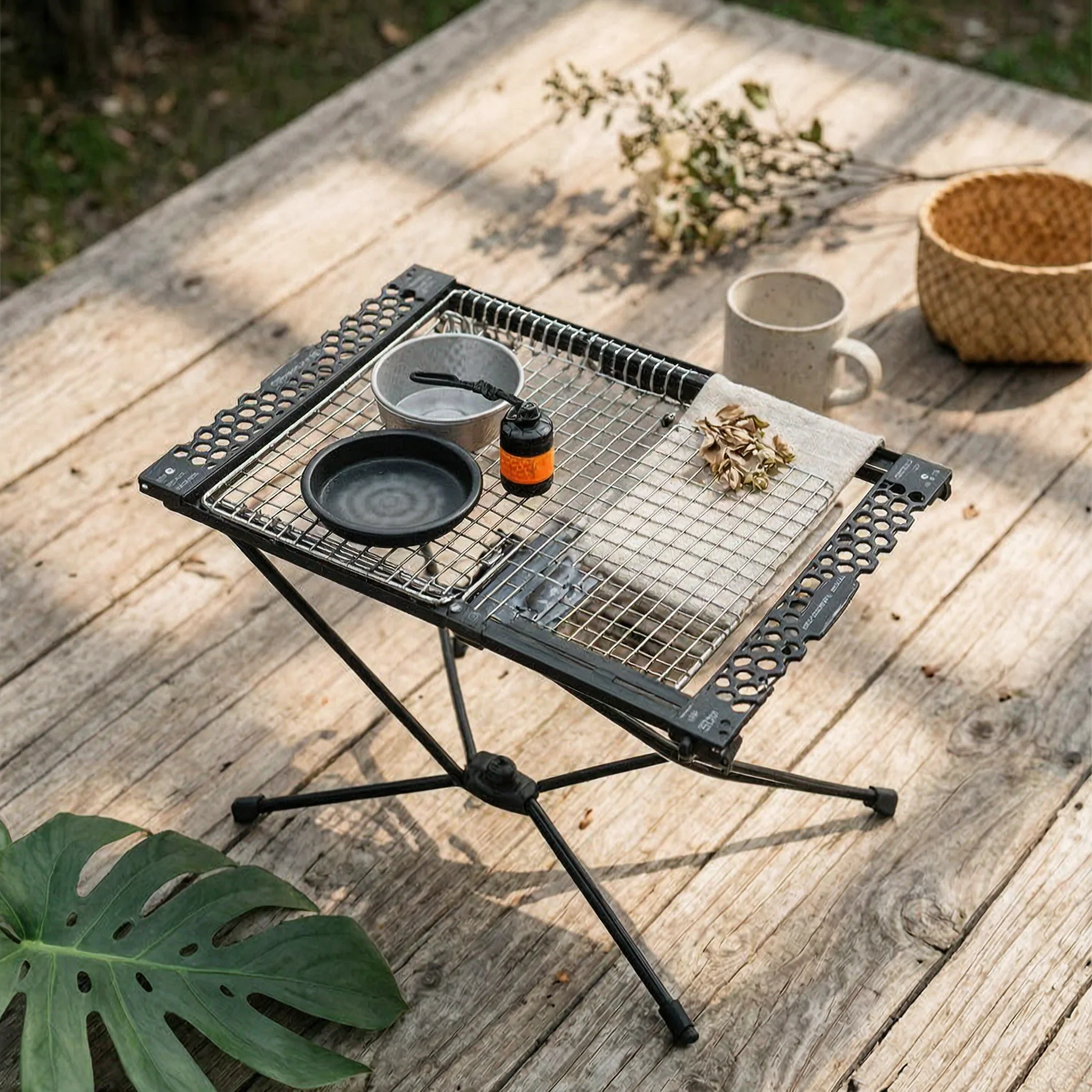 IGT Table Frame Portable Foldable Table Frame Furniture Space-Saving Long-Lasting for Campers, Outdoor Kitchen, Picnics