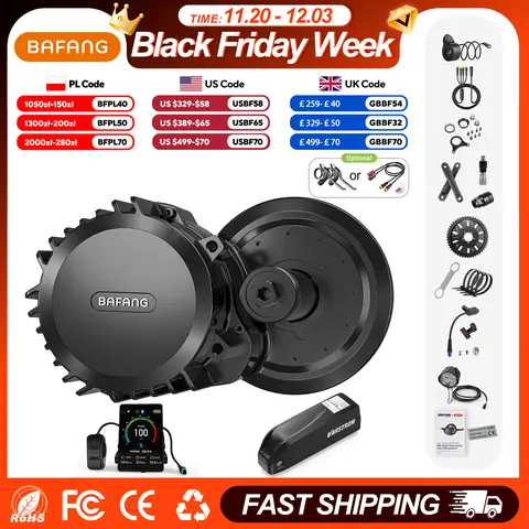 BAFANG-Kit de conversión a bicicleta eléctrica BBSHD BBS02B, con batería de 1000W, 750W, 500W, Motor sin escobillas, 13Ah, 17,5ah, 20Ah, Hailong