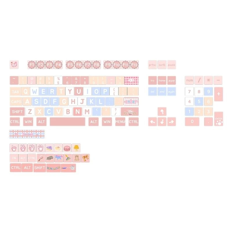 

Coloful 127 Keys XDA PBT Keycaps Highly Profile Keycap Set For Mechanical Keyboard Switches