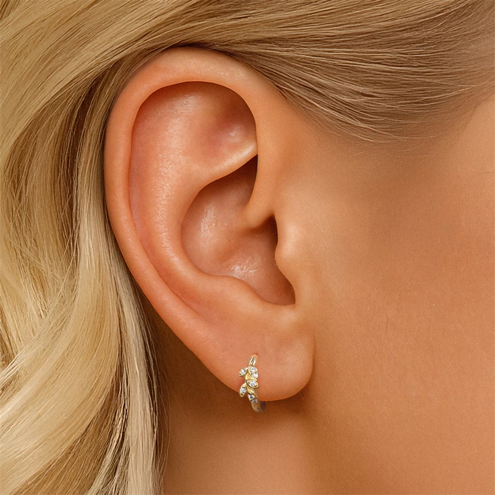 Aide Smooth U-shape Hoop Earrings for Women 925 Sterling Silver Contrasting Colors Earrings Special Design Ear Buckles Jewelry
