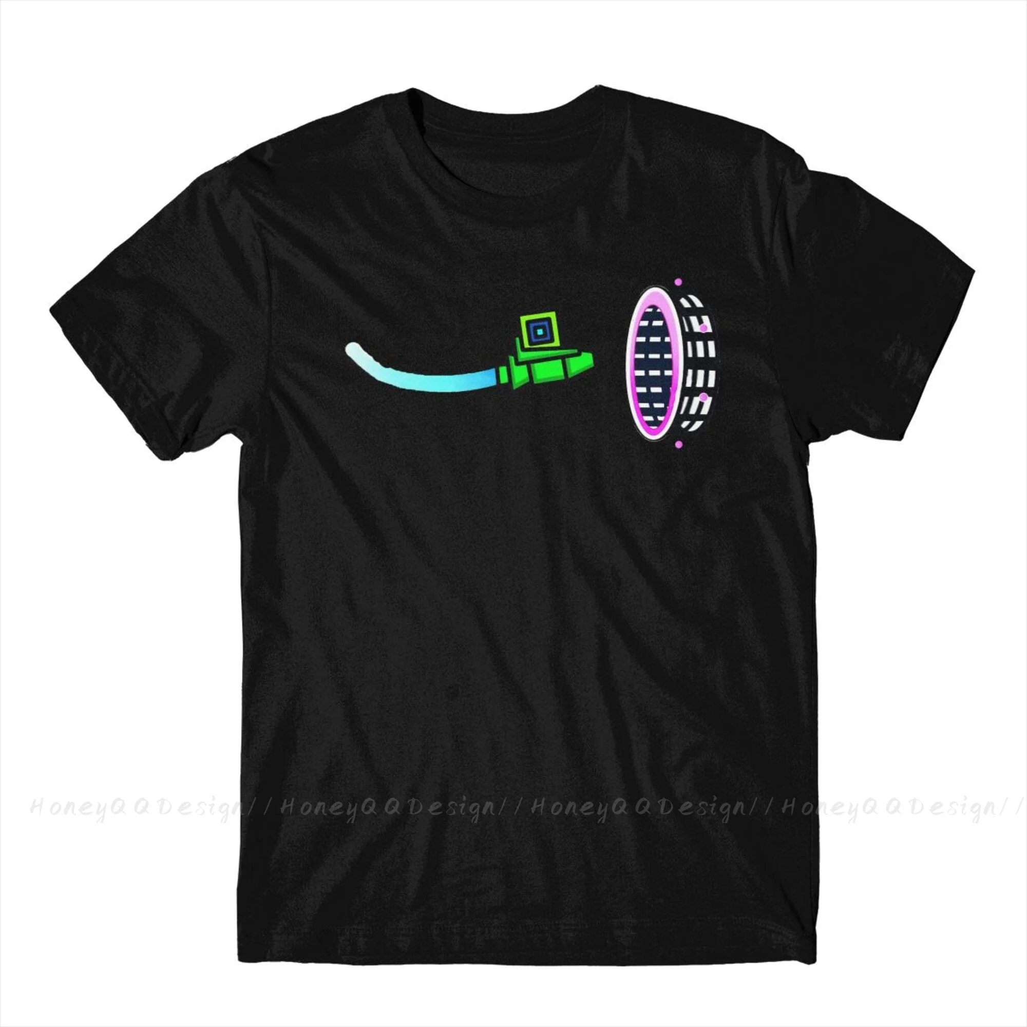 Geometry Dash Humor Print Cotton Shirt Hombre Geometry dash Men Fashion Streetwear Adult Tee Unisex O Neck Women T-Shirt