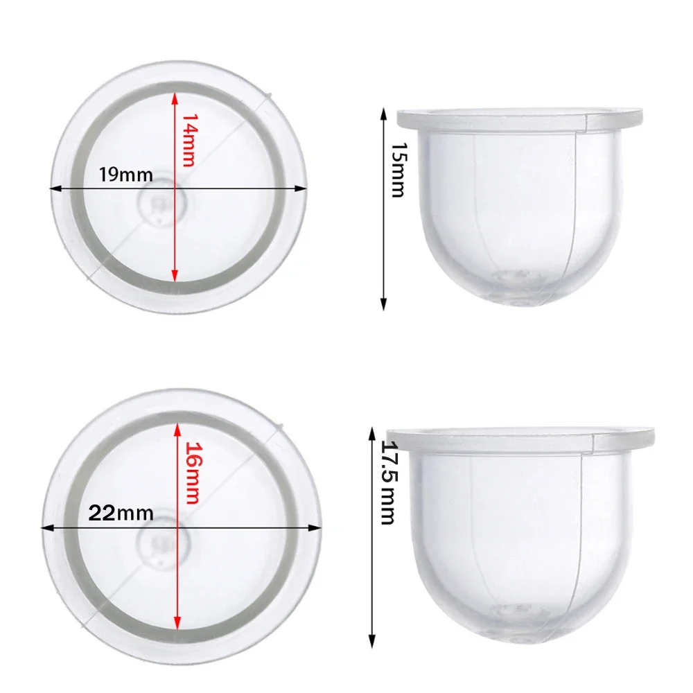 10 adet 19/22mm Carb astar ampul kapağı karbüratör yedek parça küçük yakıt pompası testereler için Blower giyotin çim düzeltme değiştirin