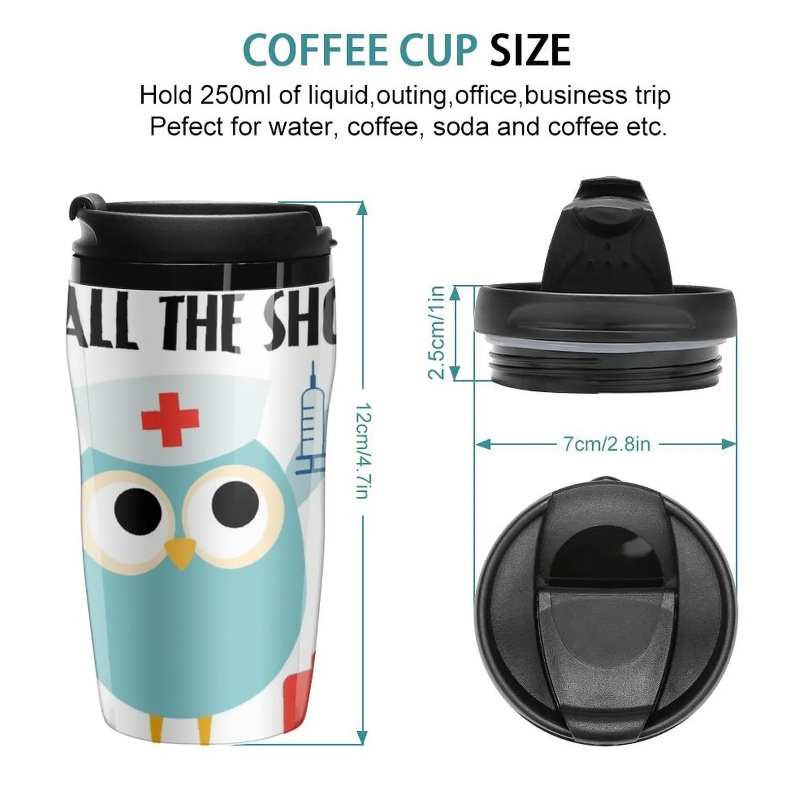 New Professions Owl Nurse I Call the Shots Travel Coffee Mug Cup Set Of Coffee Coffee Accessory Coffee Bowls