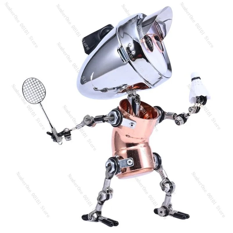Industrial Robot Night Light Metal Handmade Lamp Sports Theme Desktop Decoration Gift Creative Night Lamp