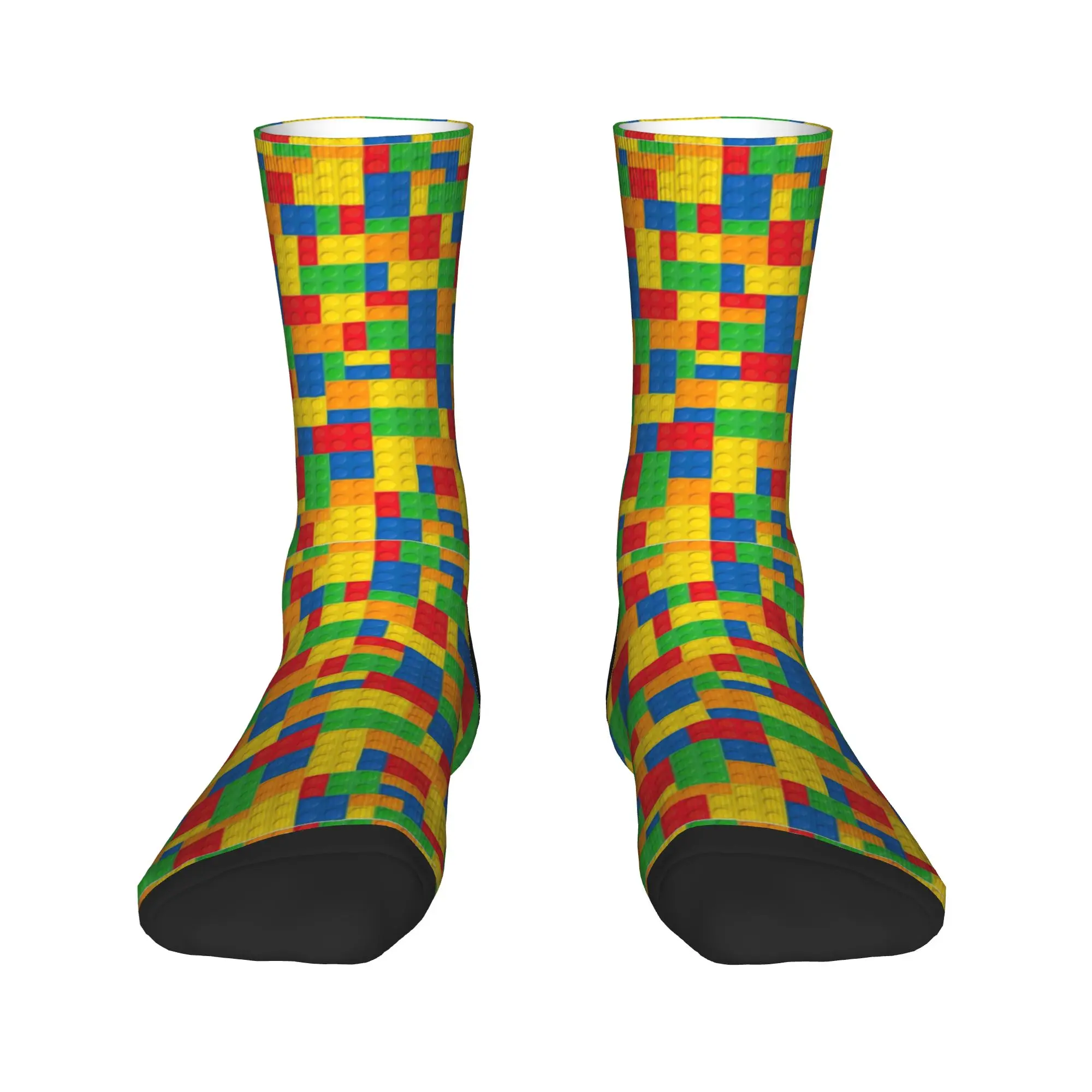 Colorful Building Blocks Toys Socks  Design Stockings Anti Skid Men Socks High Quality Autumn Leisure Skateboard Socks