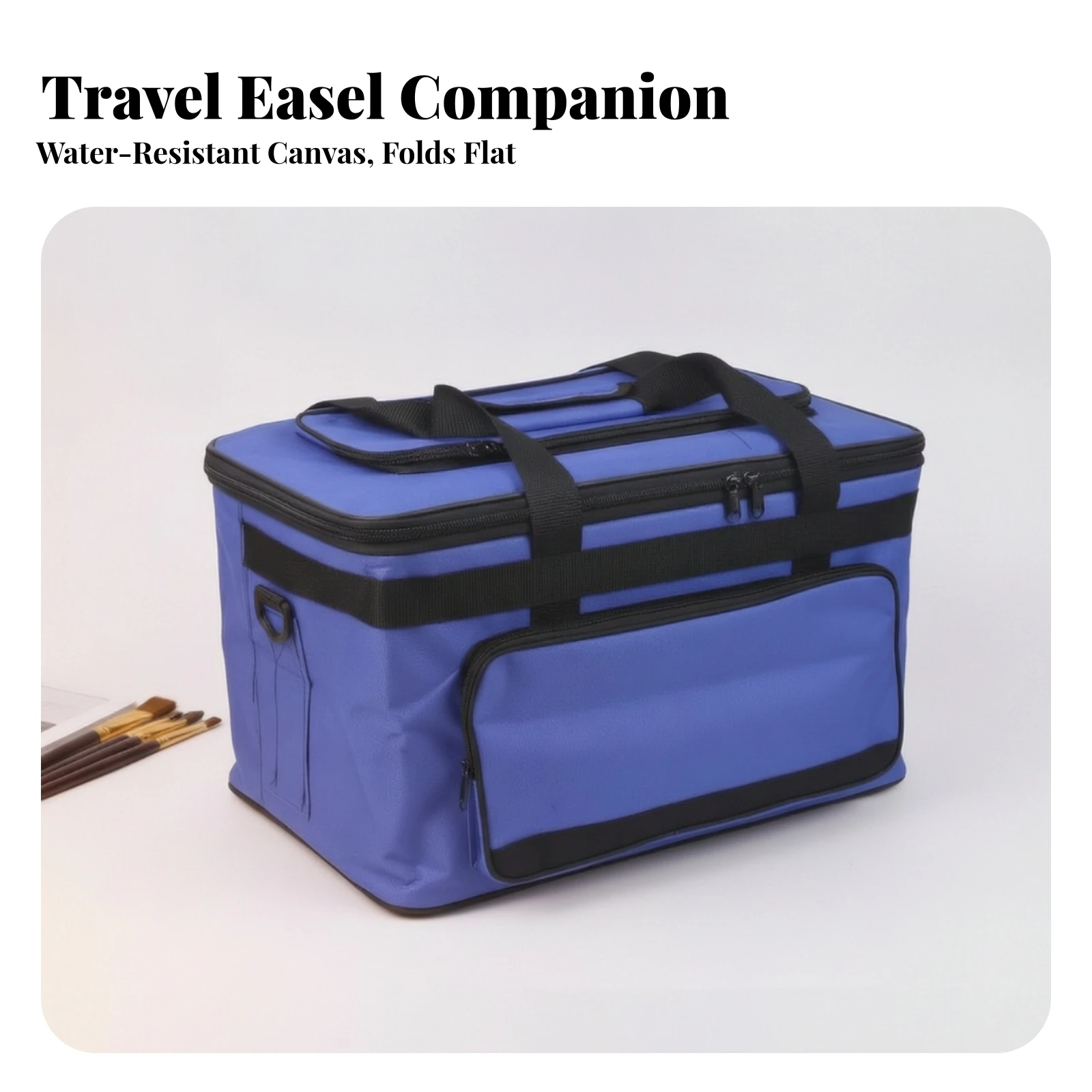 Art Storage Case Foldable Art Supply Organizer Box Soft-Sided Sturdy for Artists, Sketching Trips, Travel