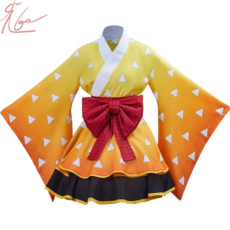 Abito da cameriera anime kimono cosplay set completo uniforme camicia donna Kamado nezuko kochou Shinobu Kanao tanjiro