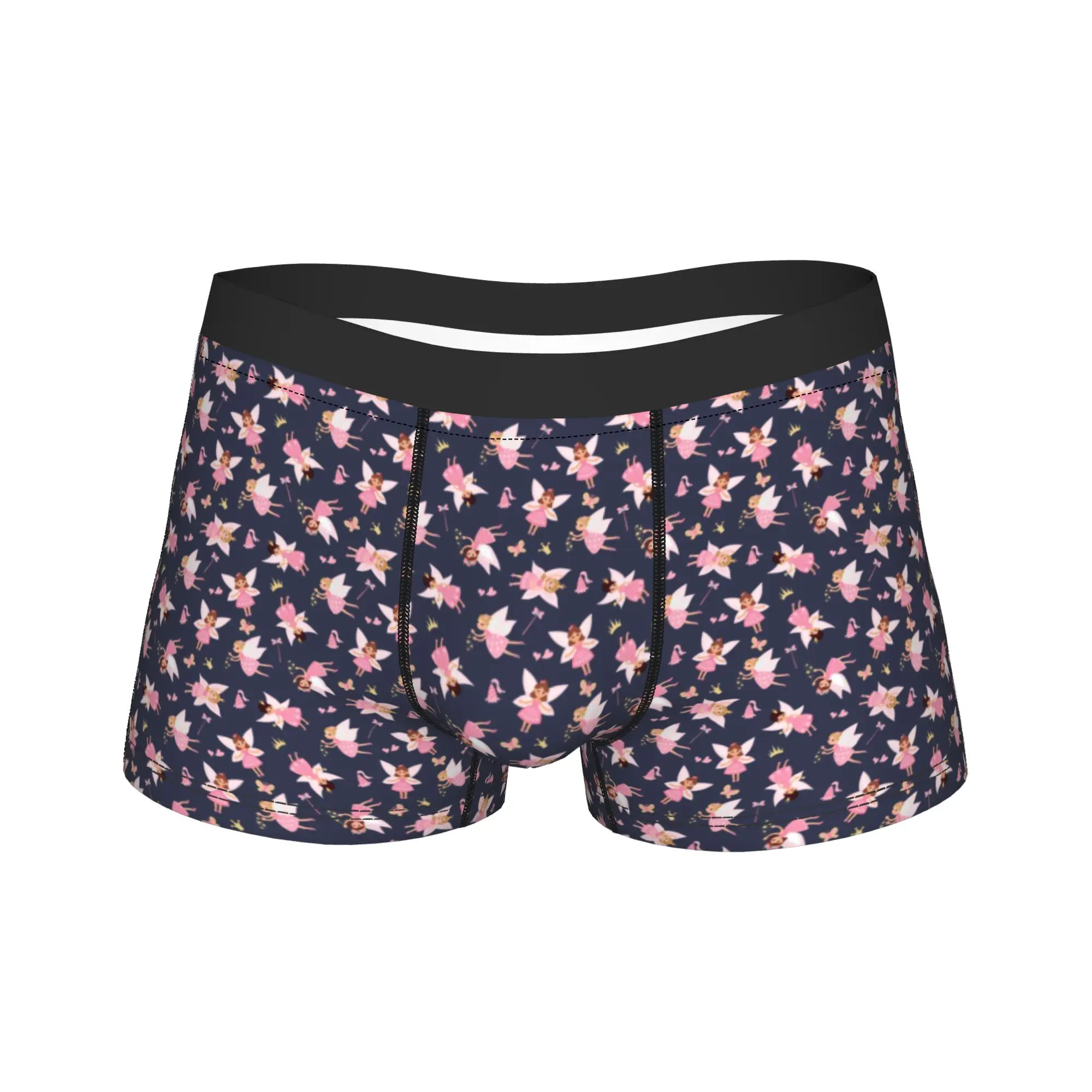 Fairy Flowers Cartoon Underwear  Customs Boxer Shorts Hot Sale Men's Underpants Sexy Soft Boxer Brief Birthday Present