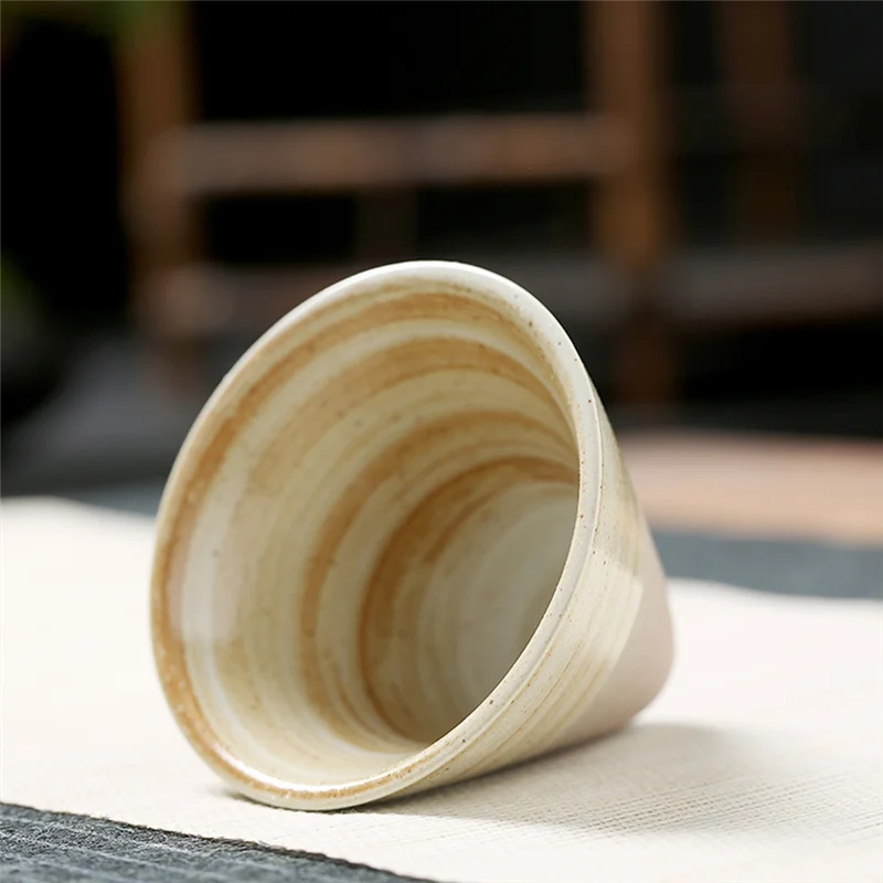 

A7THK-Japanese Retro Coffee Cup - Rough Pottery Tea Cup, Latte Art Porcelain Mug, Suitable For Home & Office