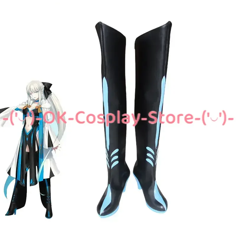 

FGO Morgan Cosplay Shoes Halloween Carnival Boots Saber Cosplay Prop Anime PU Leather Shoes Custom Made