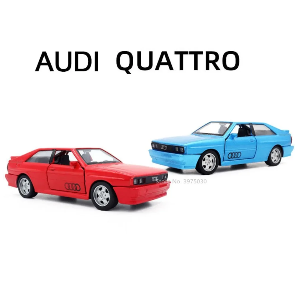 1:36 Audi Quattro 1980 Alloy Vintage Car Toys Model High Simulation Metal Diecast Vehicle Pull Back Collection Boy Birthday Gift