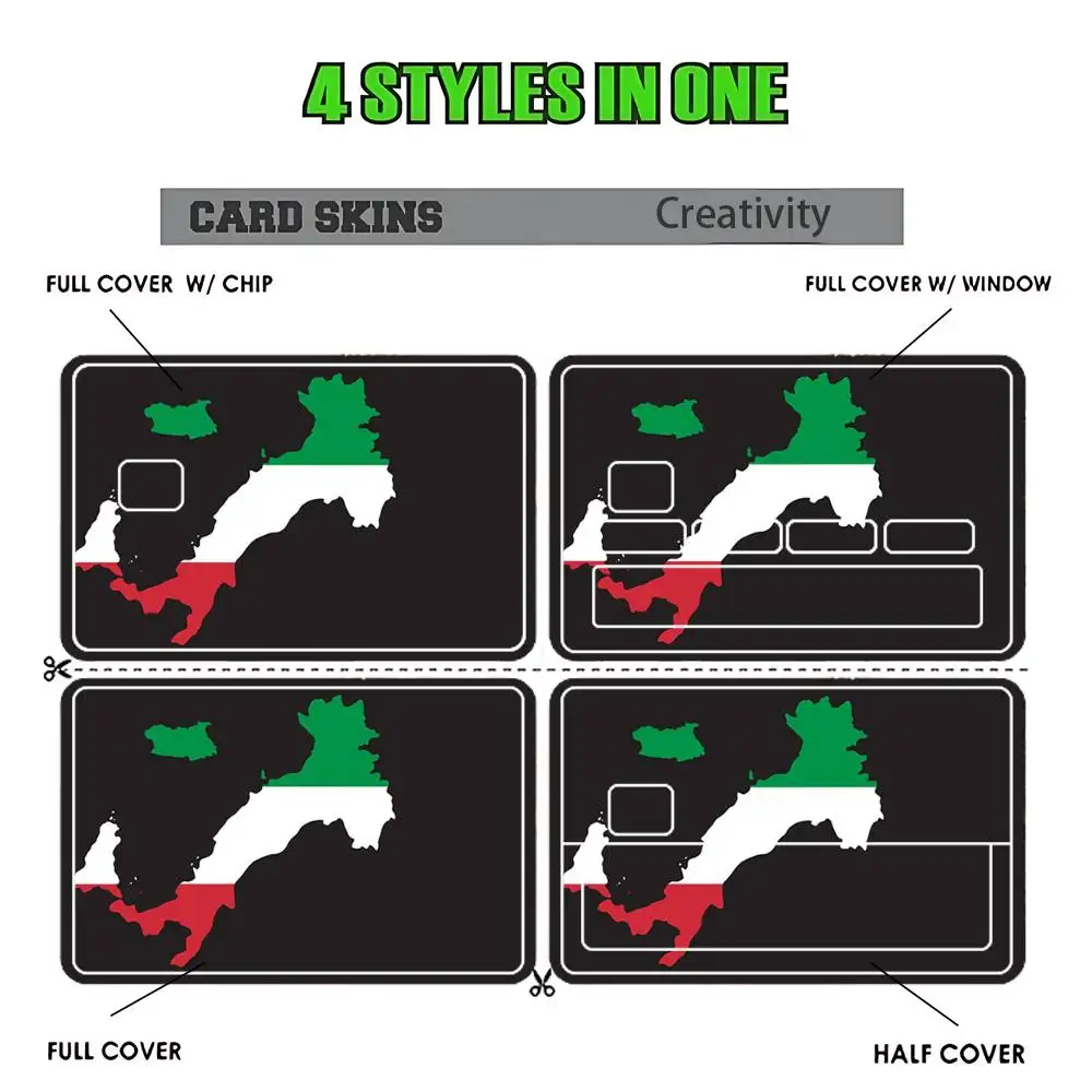 Italy Flag  Card Sticker Diy Decorate Exquisite Bank Card Decals Patch Documents Birthday Gift