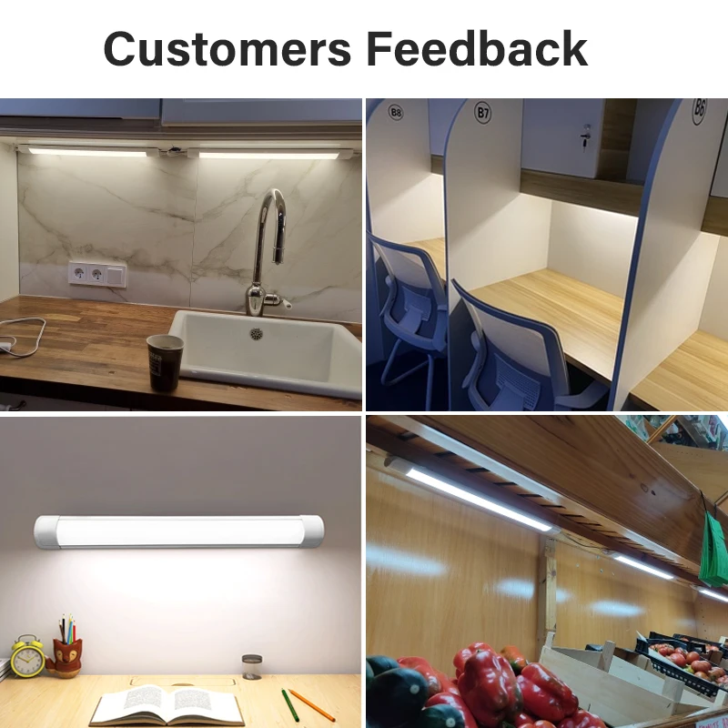 LED Kitchen Tube Lamp Lighting Strip Lamps Super Bright 110V 220V 20W Bedroom Cabinet Work Light Led Bulb fixtureTube Light