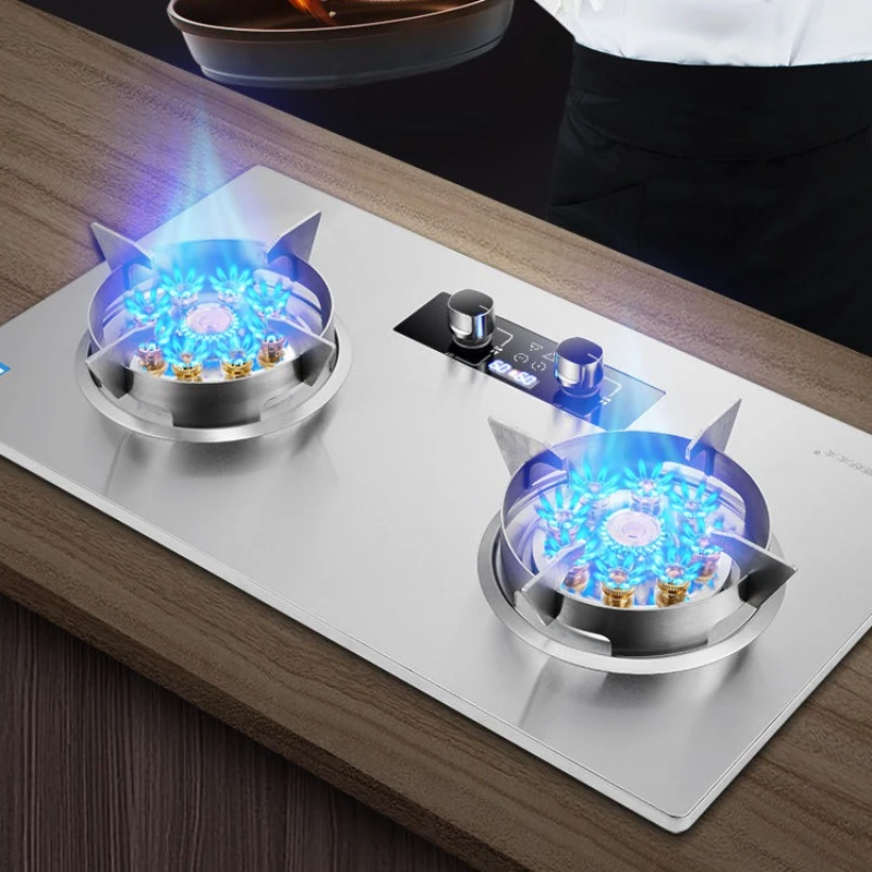 

Three-eye timing gas stove natural gas liquefied gas intelligent timing kitchen stir-fry high fire stove integrated