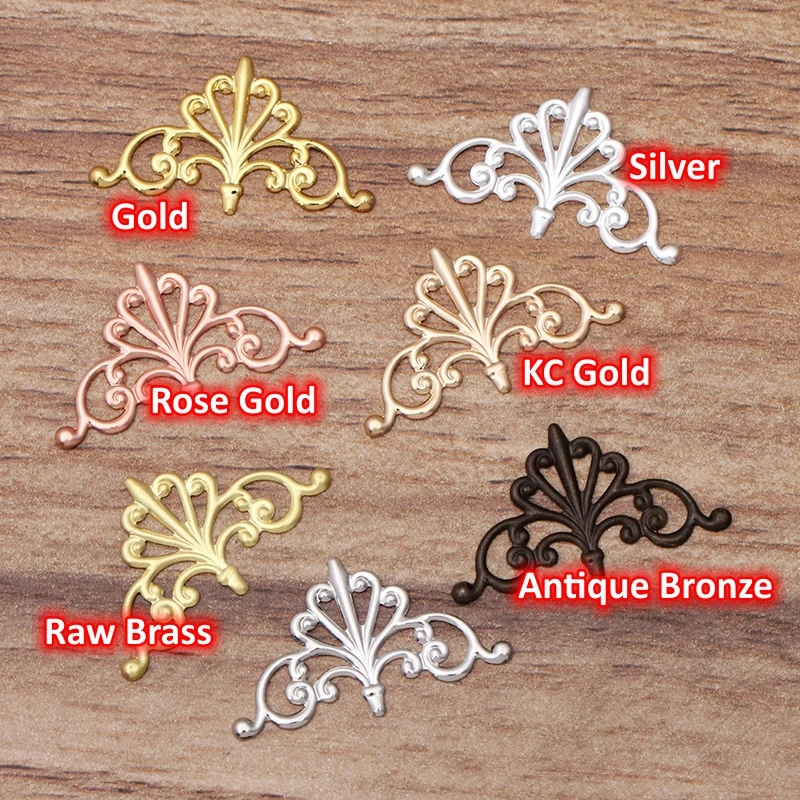 BoYuTe Filigree Findings European Flower Materials Handmade Diy Metal Brass Jewelry Accessories