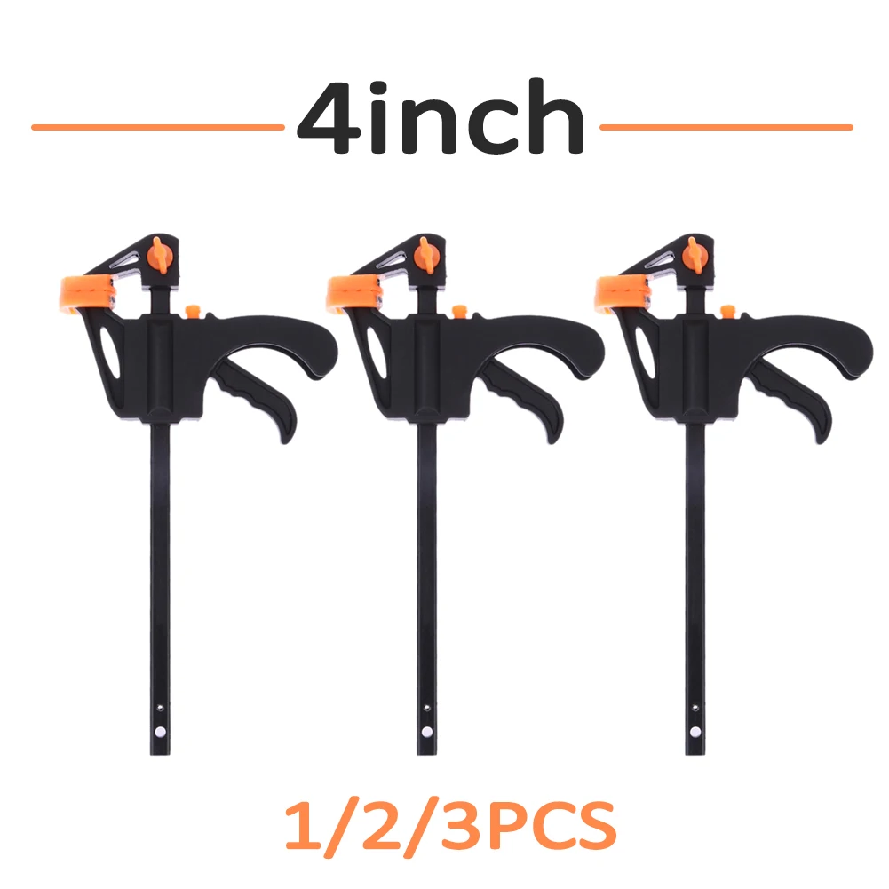 

4" Bar Clamps for Woodworking Mini F Clamp Clip Set Hard Quick Ratchet Release Clip DIY Carpentry Hand Tool 1-3Pcs/Lot