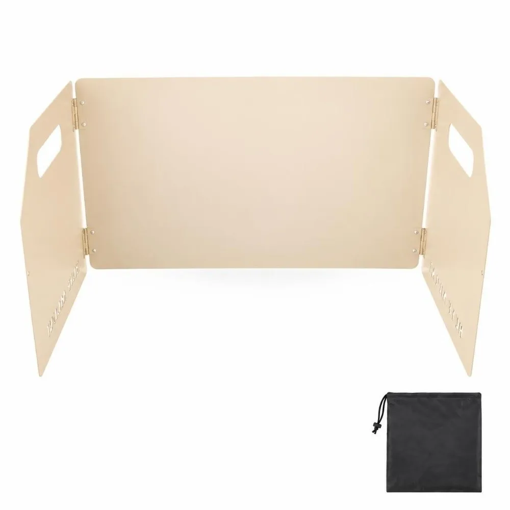 Durable Storage Bag Included Camping Stove Windscreen Windproof Portable Wind Blocker Tri-Fold Gas Cover Camping