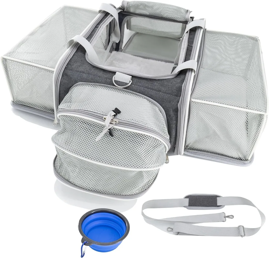 

TSA Approved Kennel 3-sided Expandable Holds 1 Medium Cat Under 12 Lbs 1 Small Dog Under 8-10 Lbs