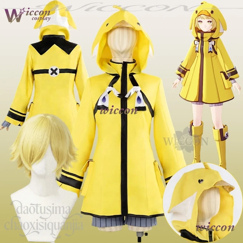 

Lumine 코스프레 Wigs Christmas Miliastra Arcanum New Costume Little Yellow Duck Coat Kawaii Suit Cosplay Anime Game Genshin Impact