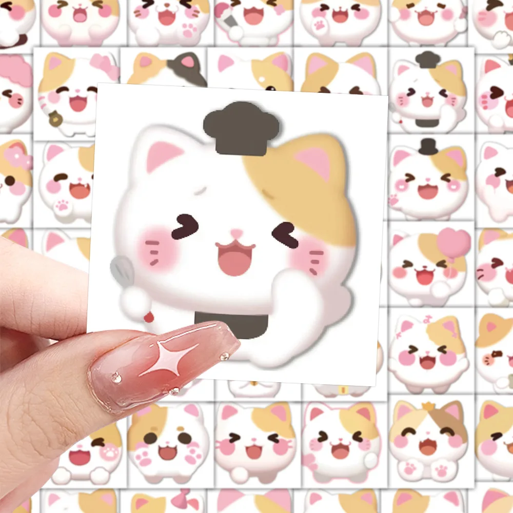 

10/54PCS Cute Kitten Cartoon Stickers Cat Avatar Graffiti Decoration Animal Meme DIY Laptop Phone Guitar Bike Decals Kids Toys