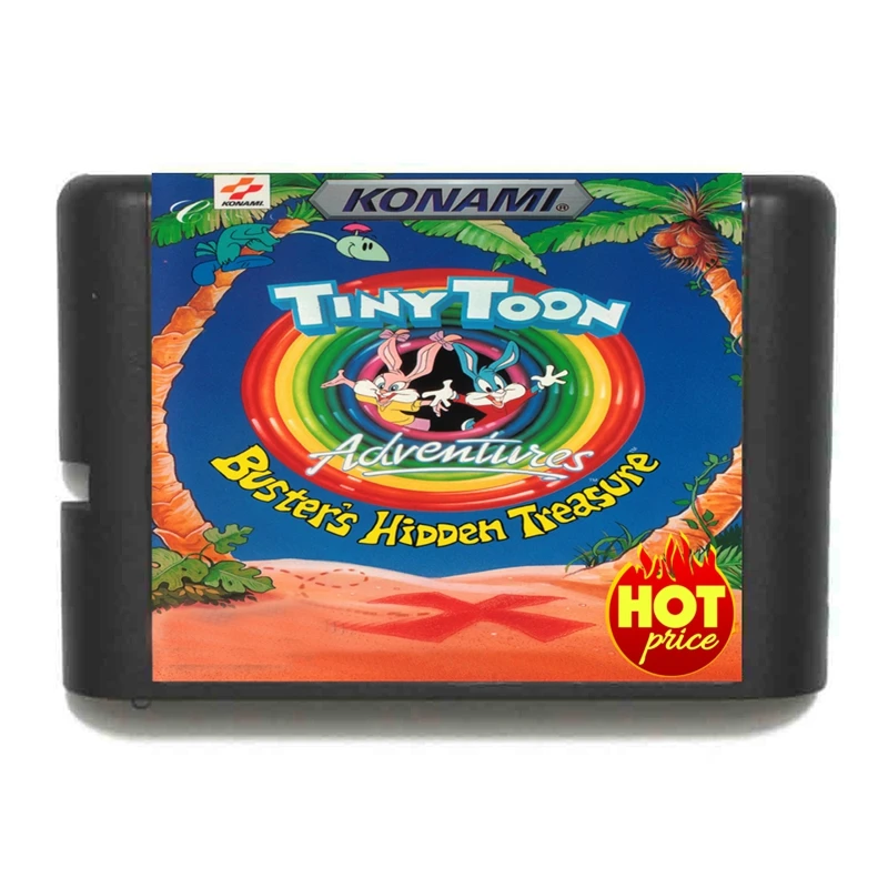 US Label Tiny Toon Adventures - Buster's Hidden Treasure 16bit MD Game Card For Sega Mega Drive For Genesis