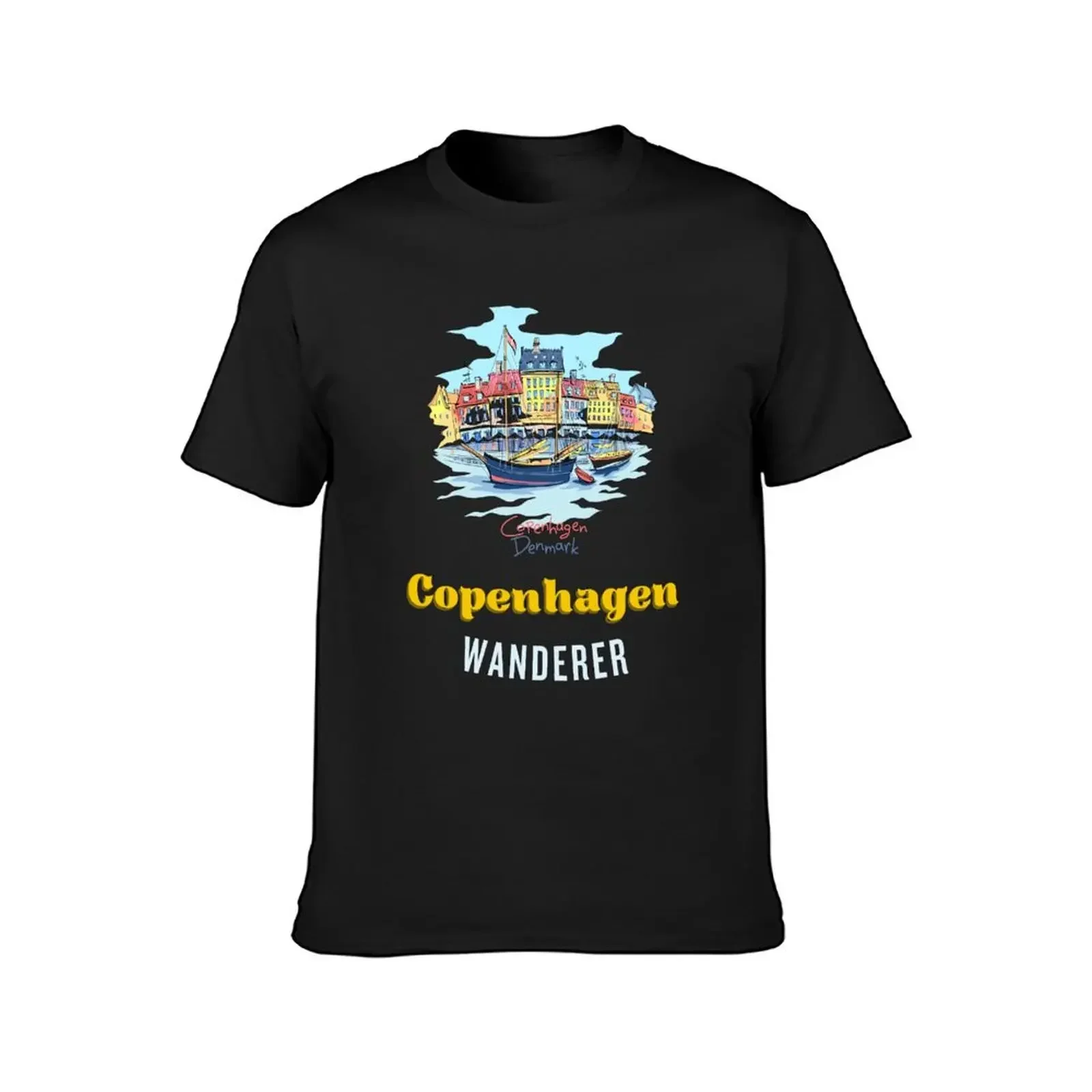 Copenhagen Denmark Wanderer Travel Souvenir Design T-Shirt plus size tops custom shirt plus size clothes men clothing