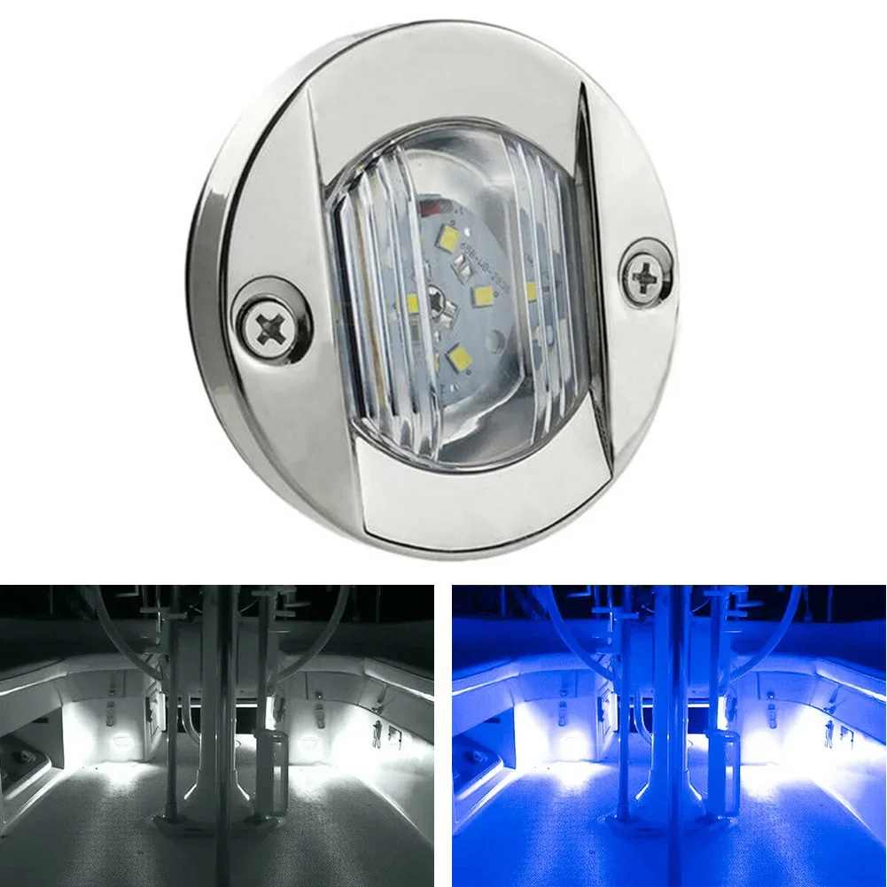 1PC White Round Marine Boat LED Stern Light Cabin Deck Courtesy Light Waterproof For Courtesy Lights, Step Light, Decorate Light